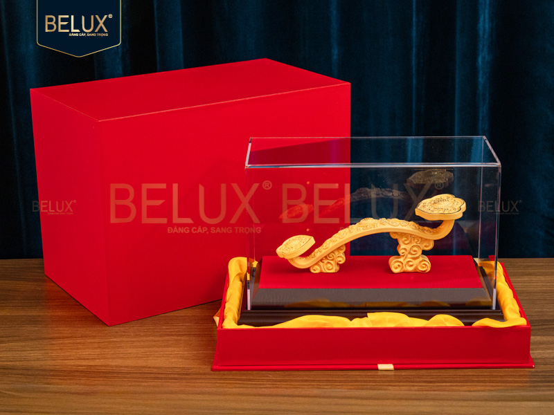 Gậy Như Ý dát vàng cát 20.5x6.5x7.5cm